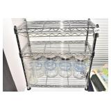 METAL SHELF W/ MEDICAL JARS 18" X 18"