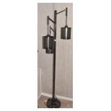 WEIGHTED BASE 3 ARM SILVER GRAY FLOOR LAMP 6