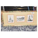 THREE SECTION PRINT NEVIN ROBINSON 9" X 21"