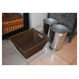 PAIR OF WASTE CANS