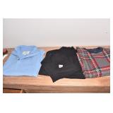 BANKS ZIPPER FRONT, HILFIGER SWEATER - LARGE