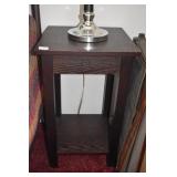 EBONY SIDE TABLE TWO TIER 14" SQUARE X 24" H