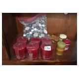 CANDLES 6 NEW, T LIGHTS NEW, 3 SMALL PILLARS