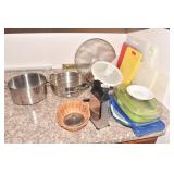 GRATER, STRAINER, CUTTING BOARDS, SPATTER SCREEN