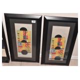 CONTEMPORARY BLACK FRAME WITH PRINT 26" X 14"