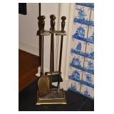 BRASS FIREPLACE SET