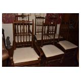 HENREDON CANED SEAT CHAIRS W/ SHELL CARVED BACK
