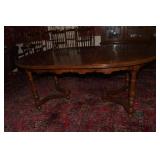 HENREDON OVAL DINING TABLE W/ EXTRA LEAF 54" W/