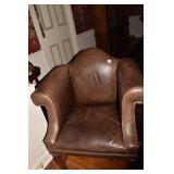 LEATHER ARMCHAIR DISTRESSED LEATHER, ONE MARK AS