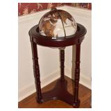 WORLD GLOBE 34" ROUND W/ WOOD FRAME CHERRY FINISH