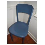 PAIR OF TWO BLUE ARMLESS CHAIRS