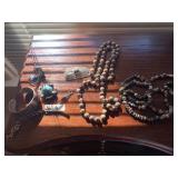 GLASS BEADS, ID BRACELET, CUFF, BISQUE DOLL ETC.