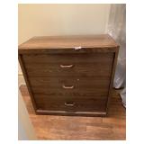 3 DRAWER PRESSED WOOD CHEST AND STEP STOOL