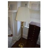 BRASS TWISTED CENTER STURDY FLOOR LAMP -57" H