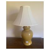 MUSTARD COLOR CRACKLE FINISH LAMP W/ SHADE