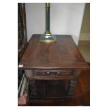 GLOBE SINGLE DRAWER SIDE TABLE 22" W X 28.5" D
