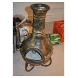 CHIMINEA W/ IRON STAND - WAS KEPT INSIDE 30" H