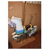 CAROUSEL PLASTIC HORSE W/ POLE 53" - H X 36" W