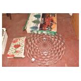 FOSTORIA GLASS LINER AND CHRISTMAS TREE STANDS