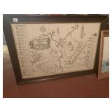 PITTSBURGH LEGEND MAP, SAILBOAT PAINTED ON BOARD