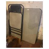 CARD TABLE AND 1 CHAIR