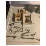 VINTAGE PINS, BEADS, BAR PIN,