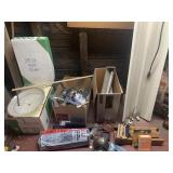 SHOP LIGHT, ITEMS ON PEG BOARD, OILER, ROLL BLACK