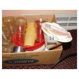 GLASSES, FUNNELS, VINTAGE GLASS