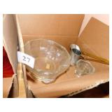 MUGS, PLATE, SILVER RIMMED BOWL, ETC.