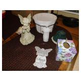 RESIN ANGEL, BASKET, ETC.