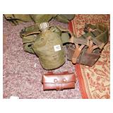 US MILITARY BELT WITH CANTEENS, TOOL BELT