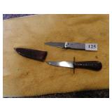 WOOD CARVED HANDLE KNIFE, MIN SHENG FOLD OUT