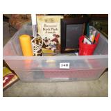 BOYD BEAR GUIDE LAMP, CUP OF PENS, FLASHLIGHT,