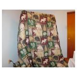 KING SIZE COMFORTER BED 104X86, SKIRT, PILLOWS,