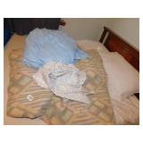FULL SIZE SHEETS, PILLOWCASES, BLUE BLANKET,
