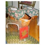 BASKET, TISSUE BOXES, HANDMADE ANGEL, ETC.