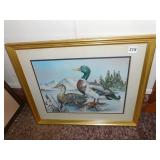 1990 DOUG LIND STAND DUCK PICTURE WITH SEAL ON
