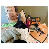 TRAVEL IRONS, CHAIR COVER, TABLECLOTH, GLOVES,