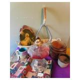 DEER ANTLER MEAT HOLDER, OIL LAMP, PLACEMATS,