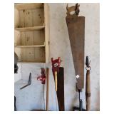 RIFLE CLEANER, HAND SAWS, AX, ETC.