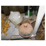 VINTAGE GALVANIZED FUNNEL, HAND DRILL, ETC.