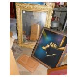 MIRROR PLASTIC FRAME, JESUS PICTURE, BASKET