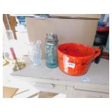 PLANTER, CANDLE HOLDERS, ETC.