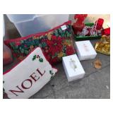 HEINZ SNOW GLOBE, THROW PILLOWS, GARLAND, ETC.