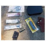 HOLSTER, BELT BUCKLE, GUN LOCKS, ETC.