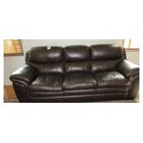 DARK BROWN VIOLINO LEATHER SOFA 91" LONG X 39" D