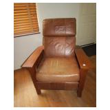 MISSION CHAIR- LEATHER SEAT FULL RECLINER 41" H X