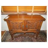 OAK CARVED SERVER 32" H X 37" W X 18" D - CARVED