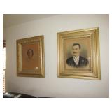 ANCESTORIAL PICTURES IN ORNATE FRAME 30" H X 25"
