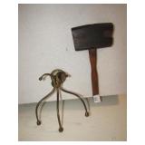 WOOD MALLET 12" L X 5.75" W & SOLID BRASS COAT